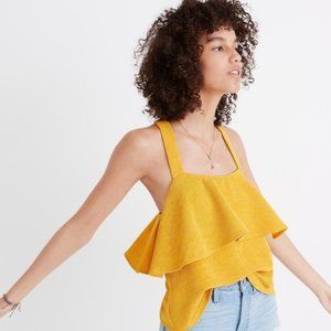 Madewell yellow texture & thread tiered tank